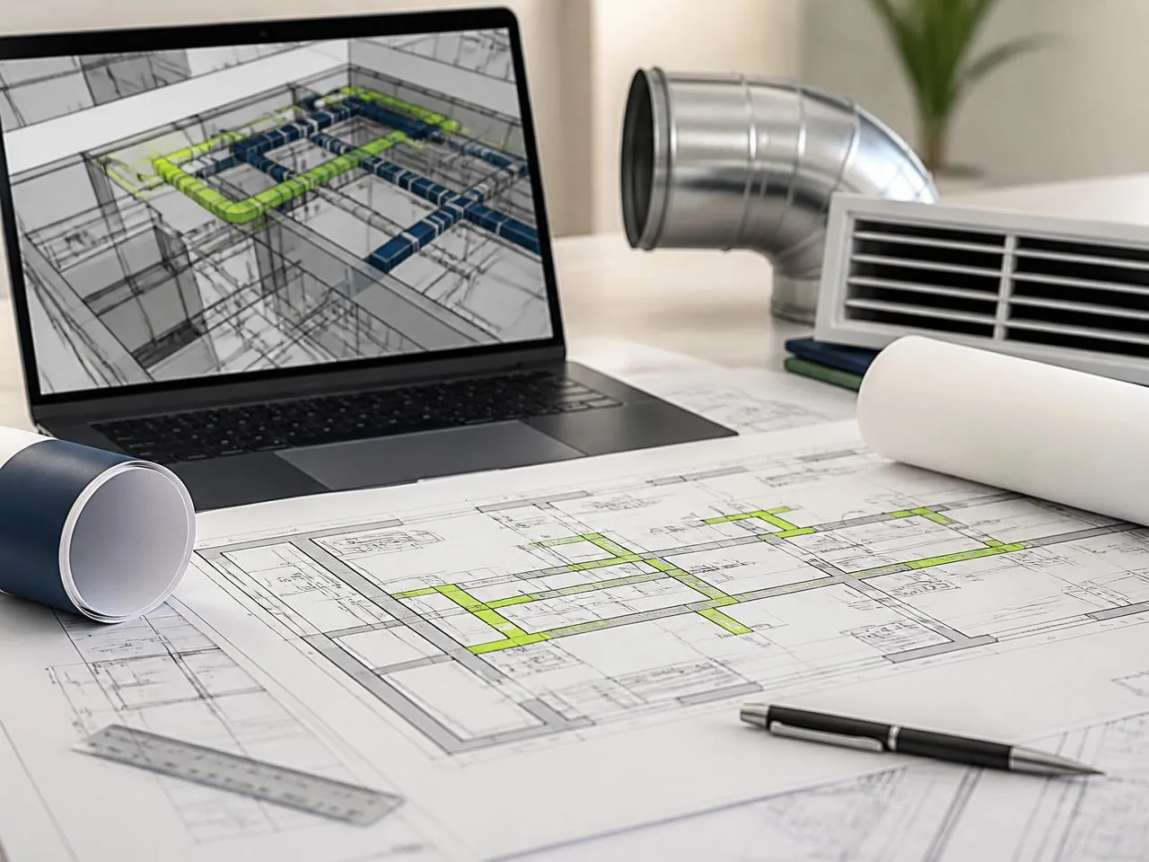 Ventilatsiooniprojekt – CAD joonised ja torustiku lahendused